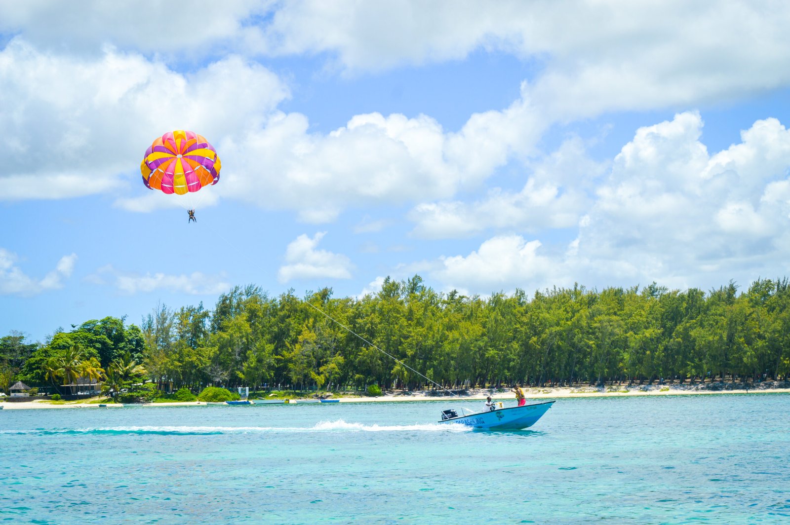 Parasailing at Belle Mare Beach in Mauritius